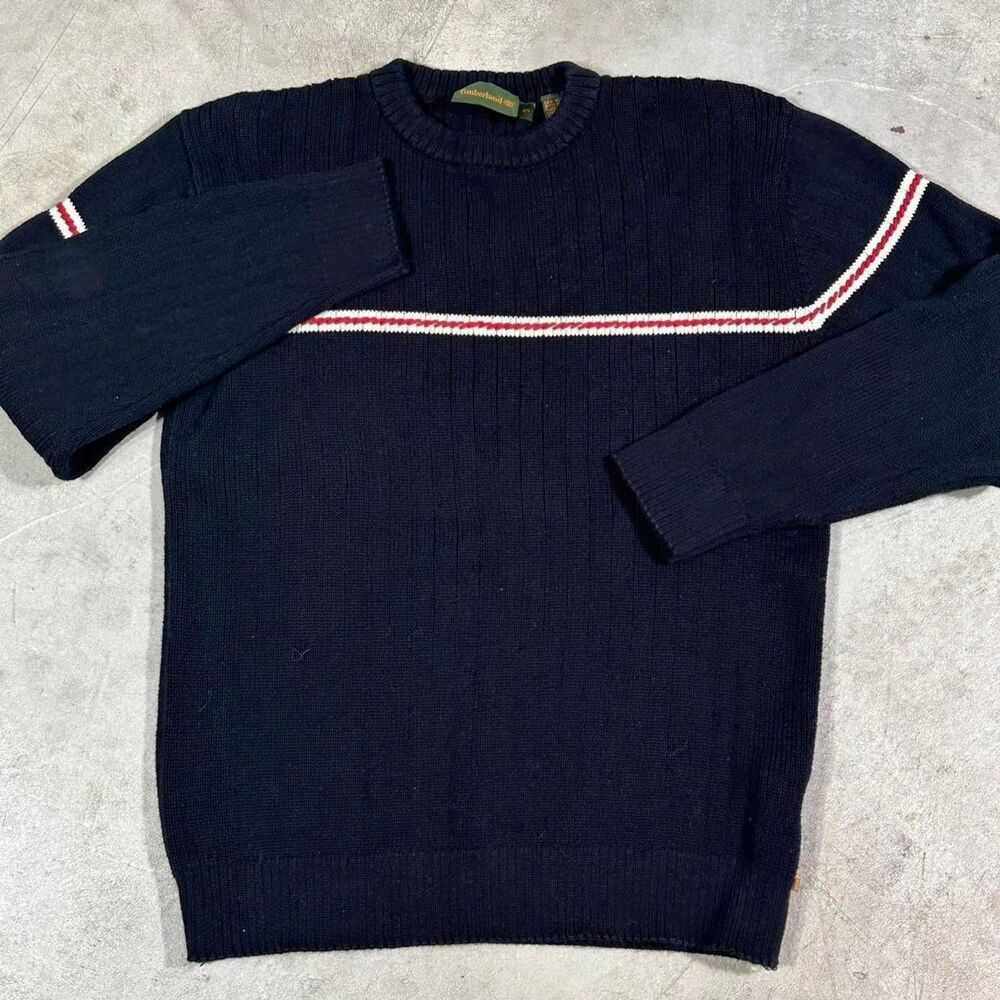 Timberland Men's Small Navy Blue Cotton Sweater Crewneck Vintage